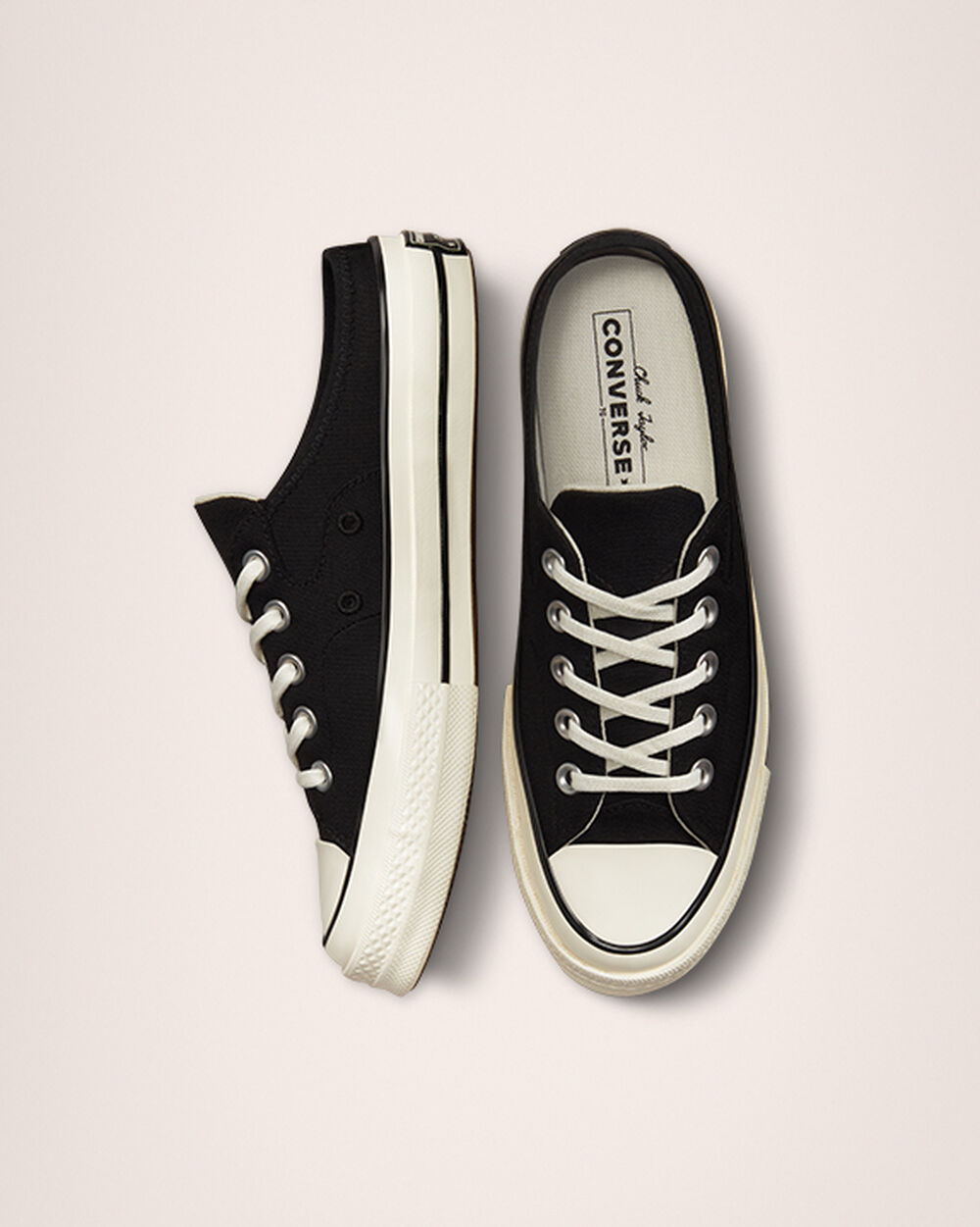 Mule Converse Chuck 70 Hombre Negras Blancas | Argentina-386747