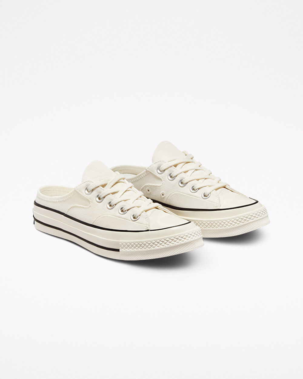 Mule Converse Chuck 70 Mujer Blancas Negras | Argentina-358017