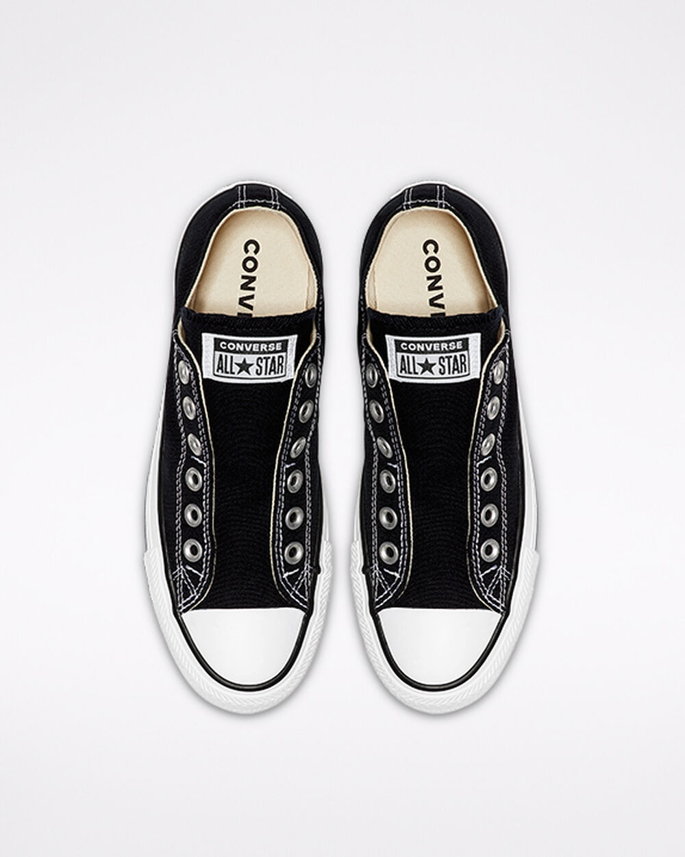 Slip On Converse Chuck Taylor All Star Mujer Negras Blancas Negras | Argentina-581237