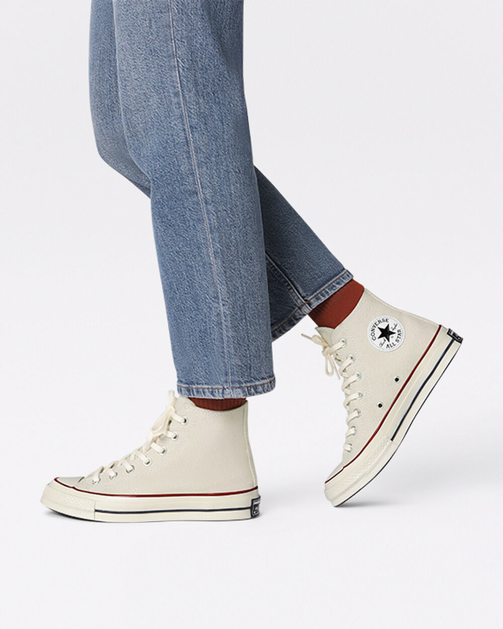 Zapatillas Converse Chuck 70 Mujer Kaki Rojas Oscuro Blancas | Argentina-546307