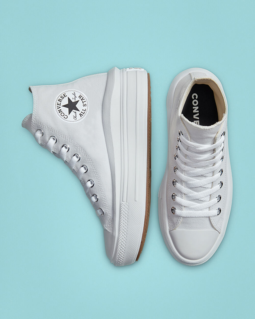 Zapatillas Converse Chuck Taylor All Star Move Mujer Blancas Beige Blancas Negras | Argentina-093427