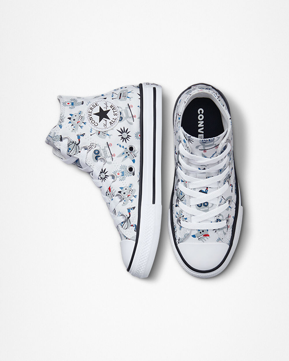 Zapatillas Converse Chuck Taylor All Star Niño Blancas Gris Azules | Argentina-867927