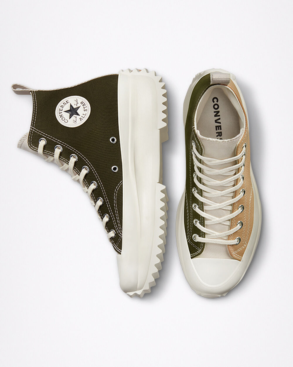 Zapatillas Converse Run Star Hike Mujer Kaki Negras Blancas | Argentina-536717
