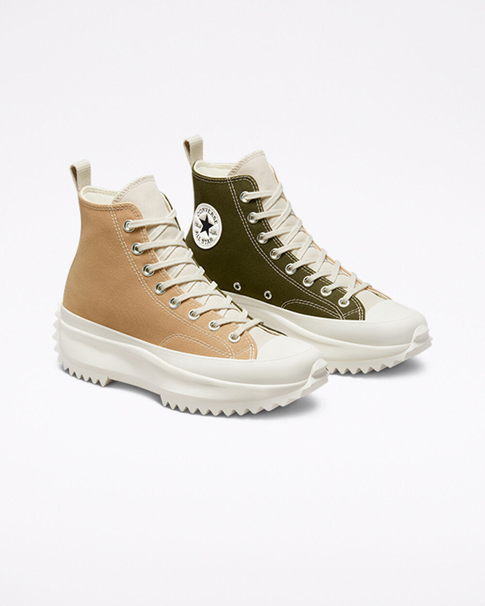 Zapatillas Converse Run Star Hike Mujer Kaki Negras Blancas | Argentina-536717