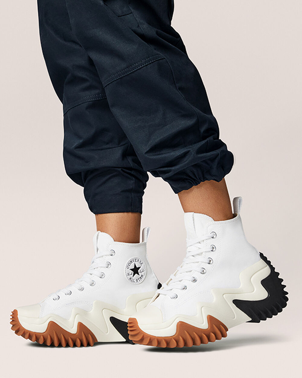 Zapatillas Converse Run Star Motion Hombre Blancas Negras Naranjas | Argentina-289407